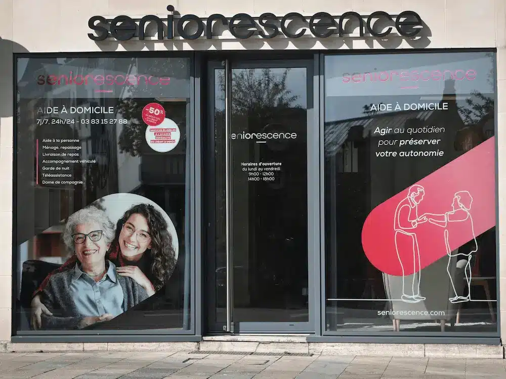 La devanture de l'agence d'aide à domicile Seniorescence à Nancy